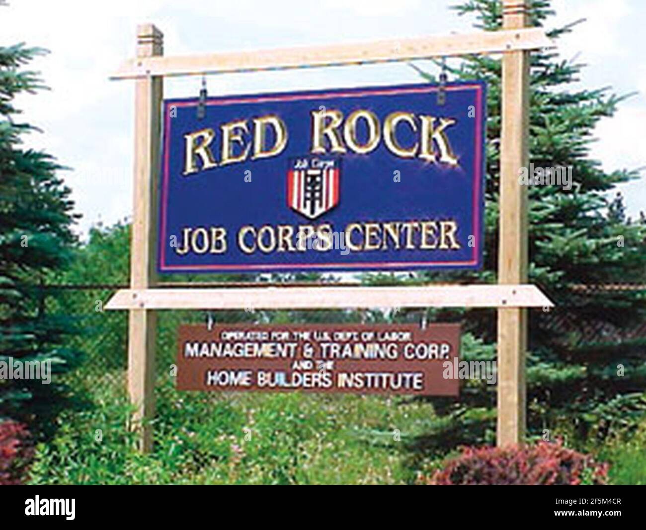 Red Rock Job Corps Center Sign. Stock Photo