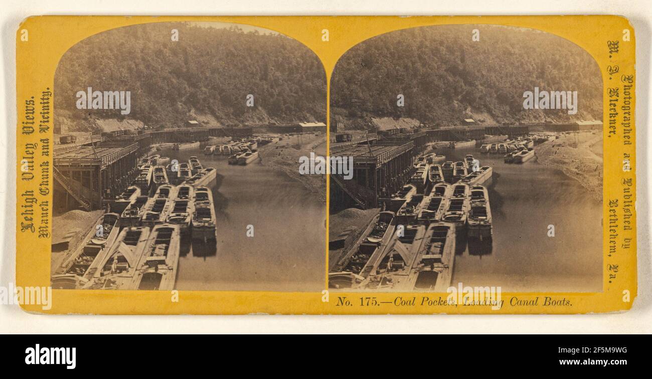 Coal Pockets, Loading Canal Boats.. M.A. Kleckner (American, active Pennsylvania 1870s) Stock Photo