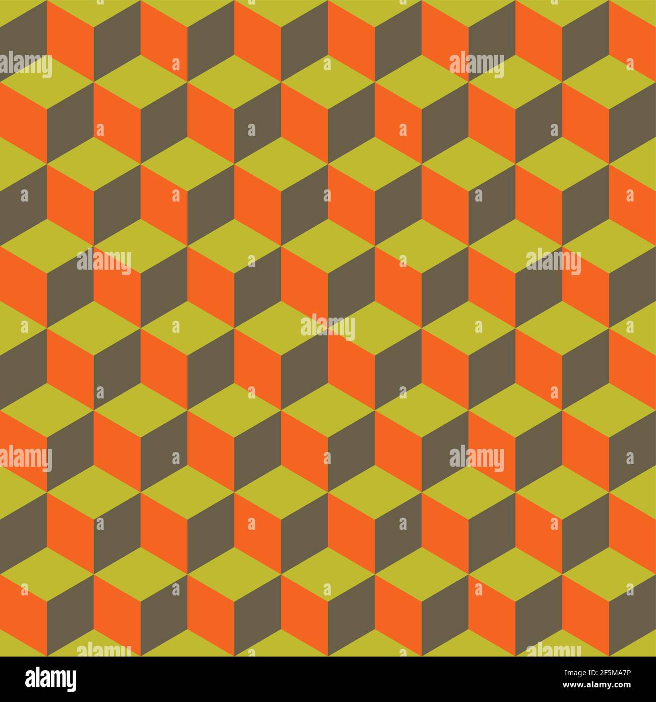 Abstract multicolored geometric cubes. Seamless pattern. Perfect color combination background. Stock Vector