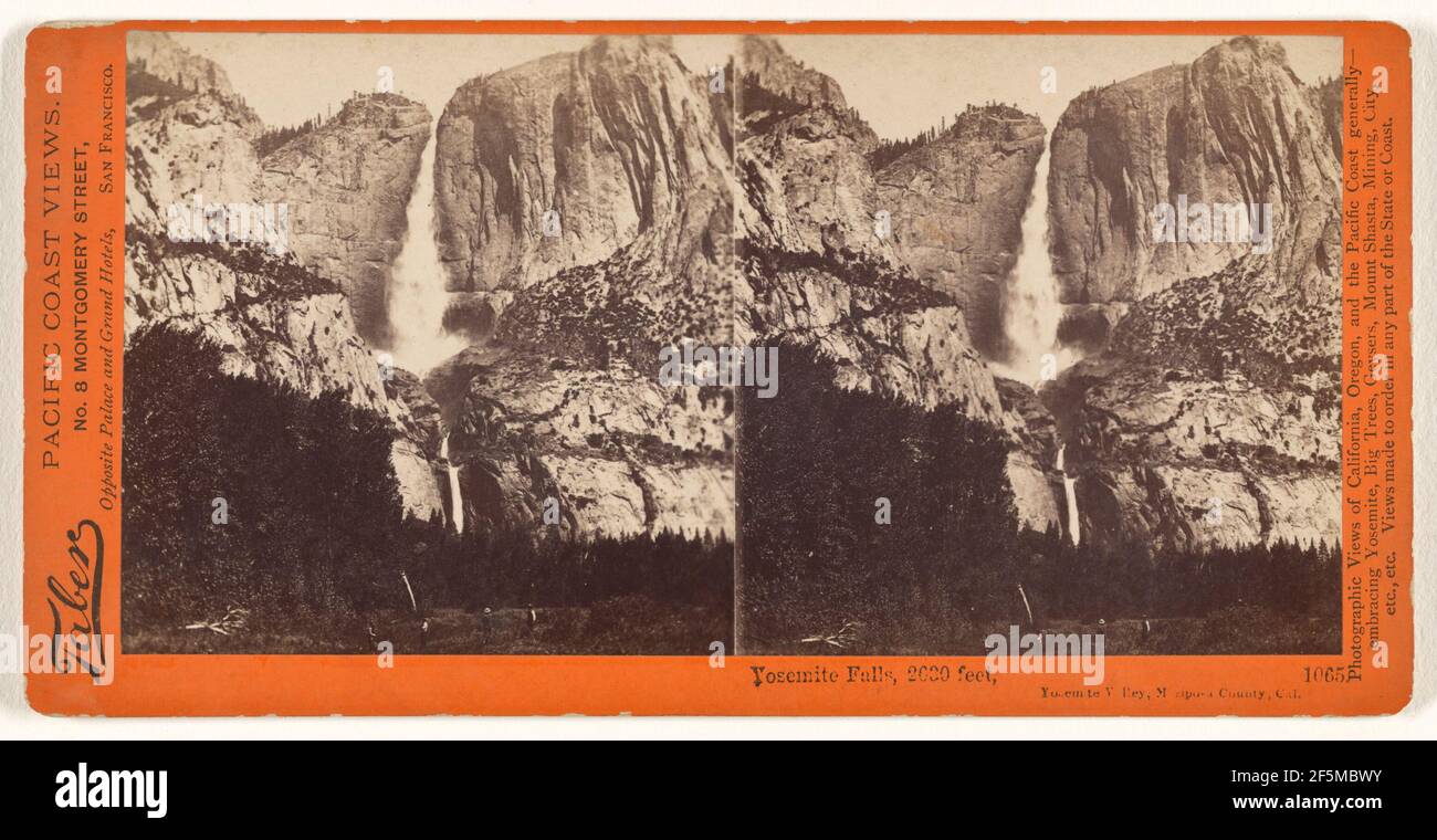 Yosemite Falls, 2630 feet, Yosemite Valley, Mariposa County, Cal.. Stock Photo