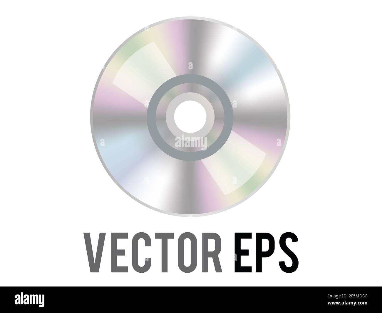 The isolated vector silver optical disc icon, used to represent CD, DVD and related film, music content, albums Stock Photo