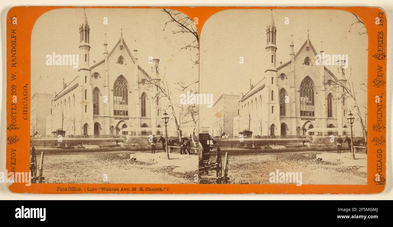 Post Office. (Late 'Wabash Ave. M.E. Church.'). Lovejoy & Foster Stock Photo