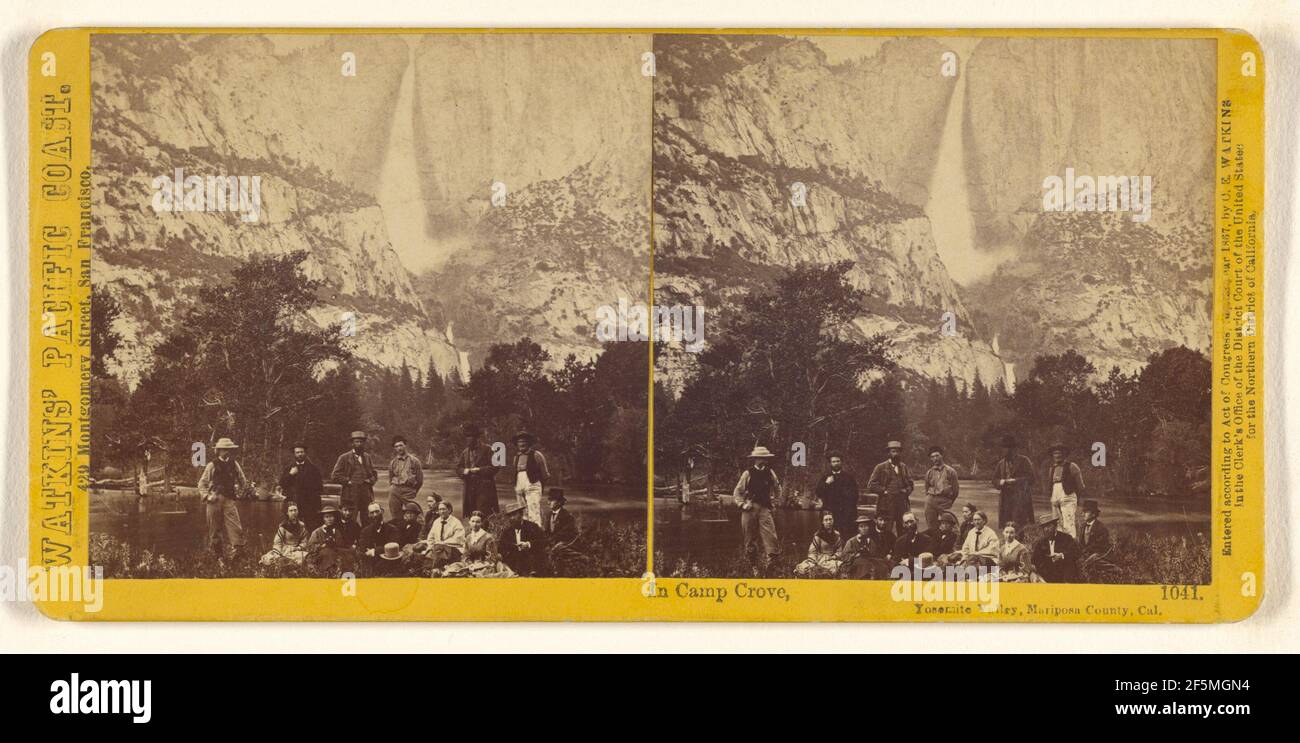 In Camp Grove, Yosemite Valley, Mariposa County, Cal.. Carleton Watkins (American, 1829 - 1916) Stock Photo