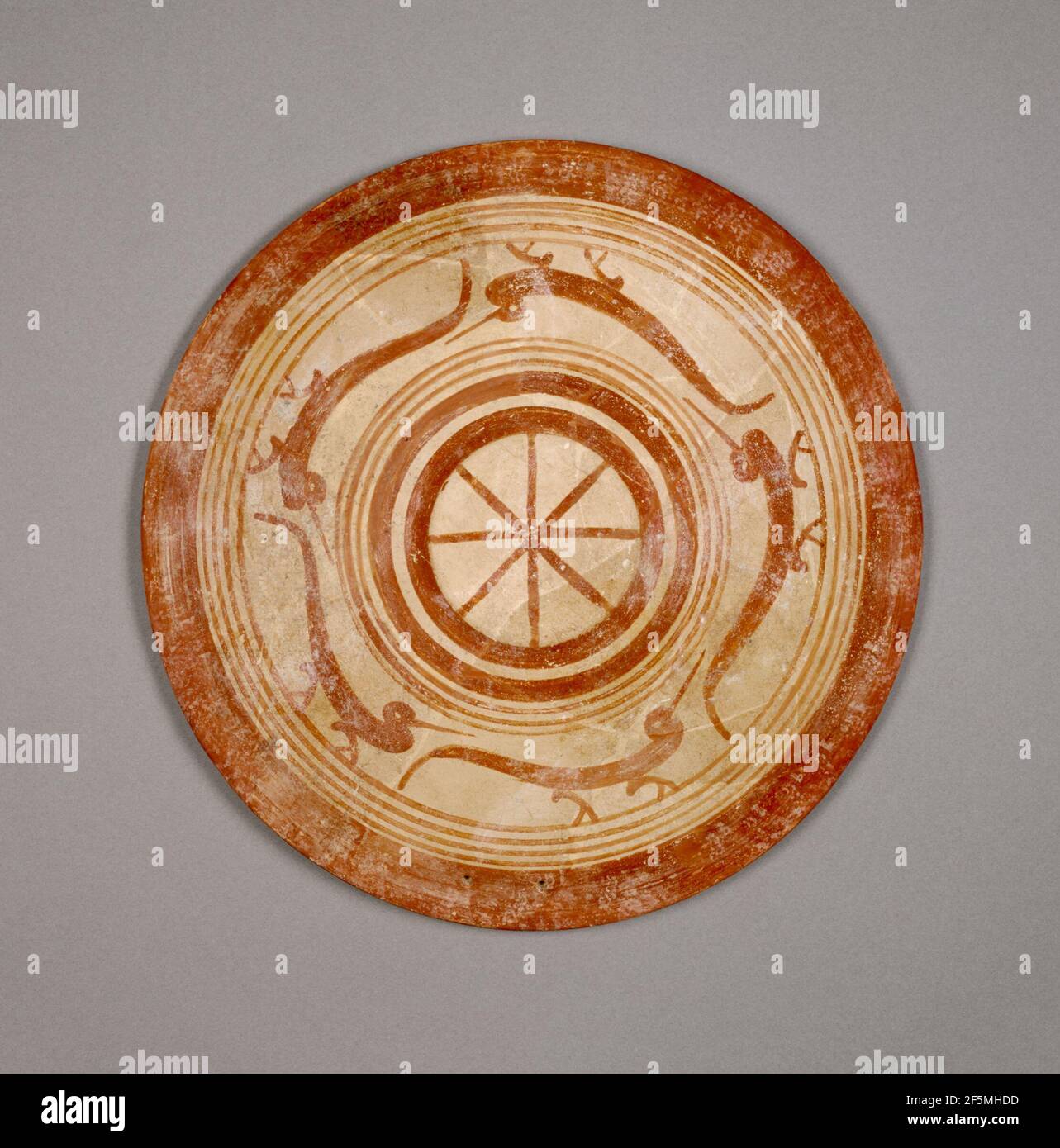 Subgeometric Plate. Attributed to the Heron Class (Etruscan, active 680 - 660 B.C.) Stock Photo