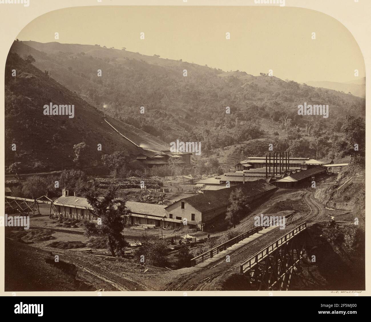 Smelting Works, New Almaden. Carleton Watkins (American, 1829 - 1916) Stock Photo