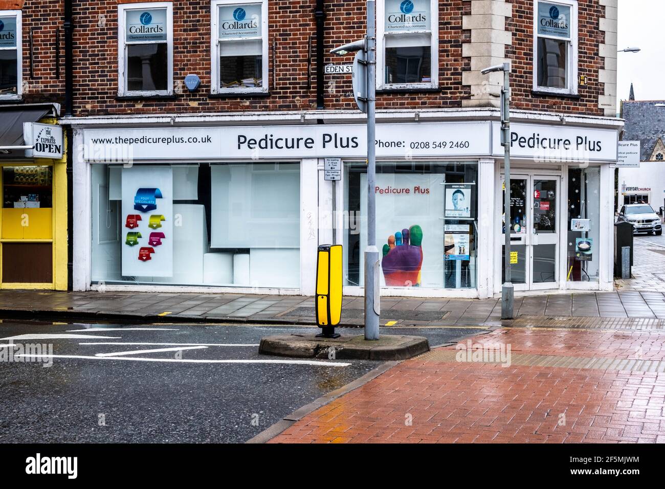 London UK, March 26 2021, Empty High Street With Closed Shops Or Stores