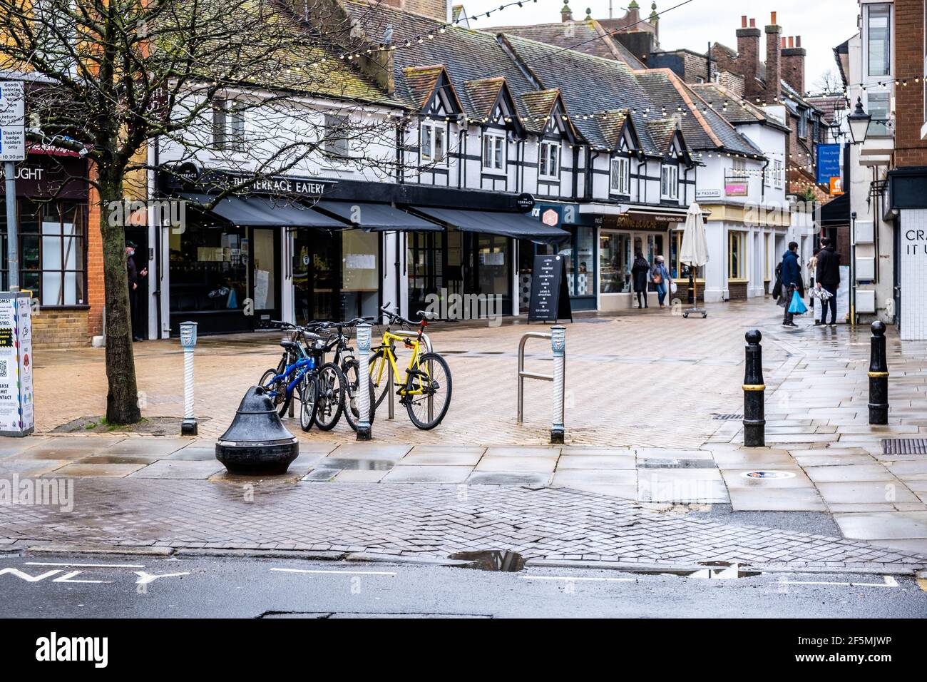 London UK, March 26 2021, Empty High Street With Closed Shops Or Stores