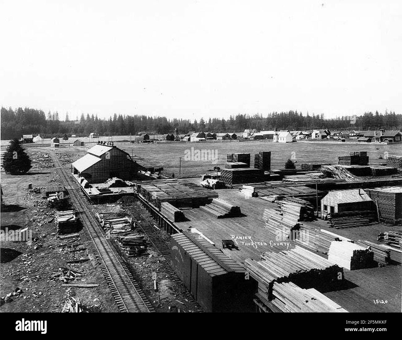 Rainier and the Bob White Lumber Co mill Stock Photo Alamy