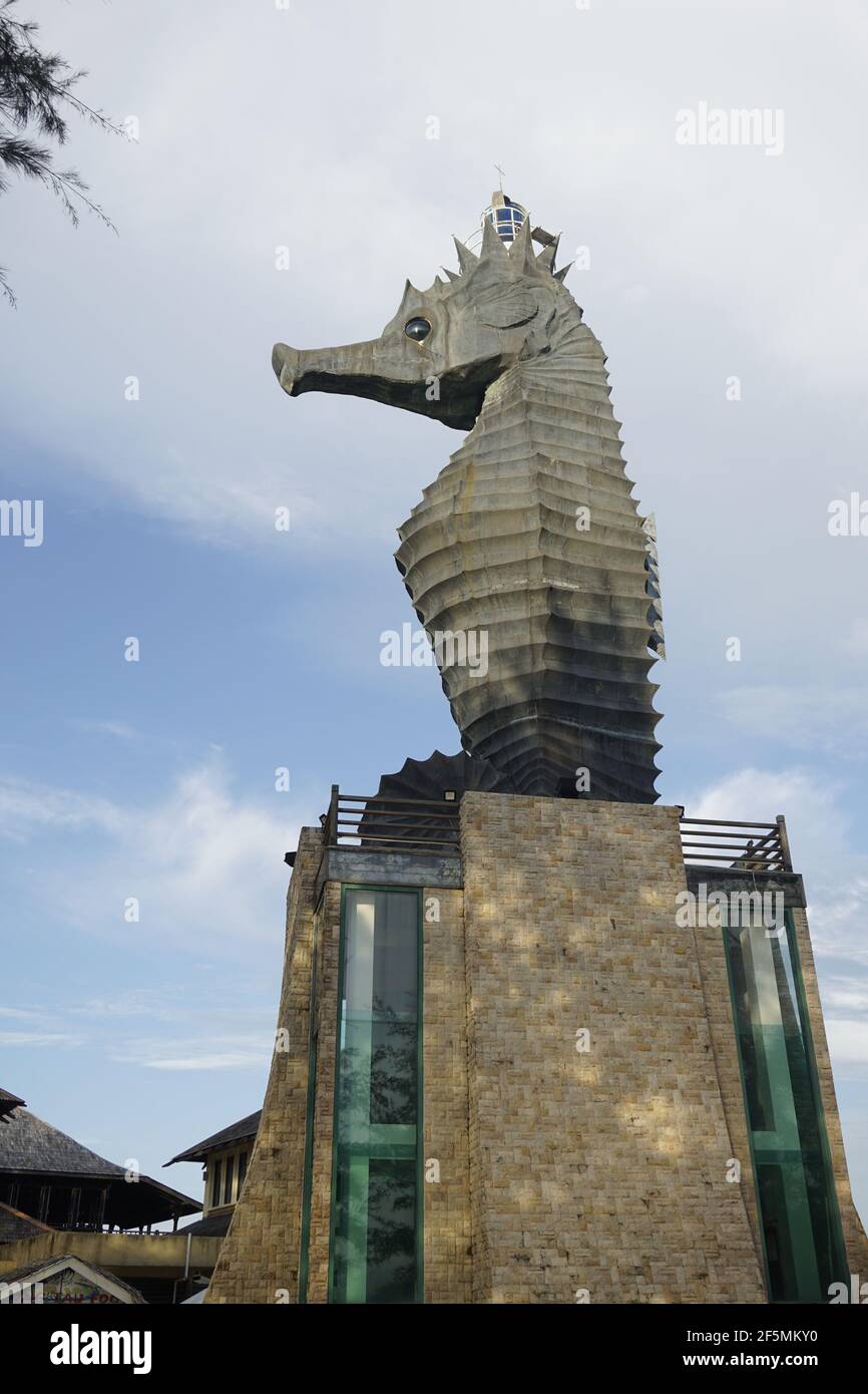 seahorse statue landmark at the Miri Marina, Sarawak Stock Photo