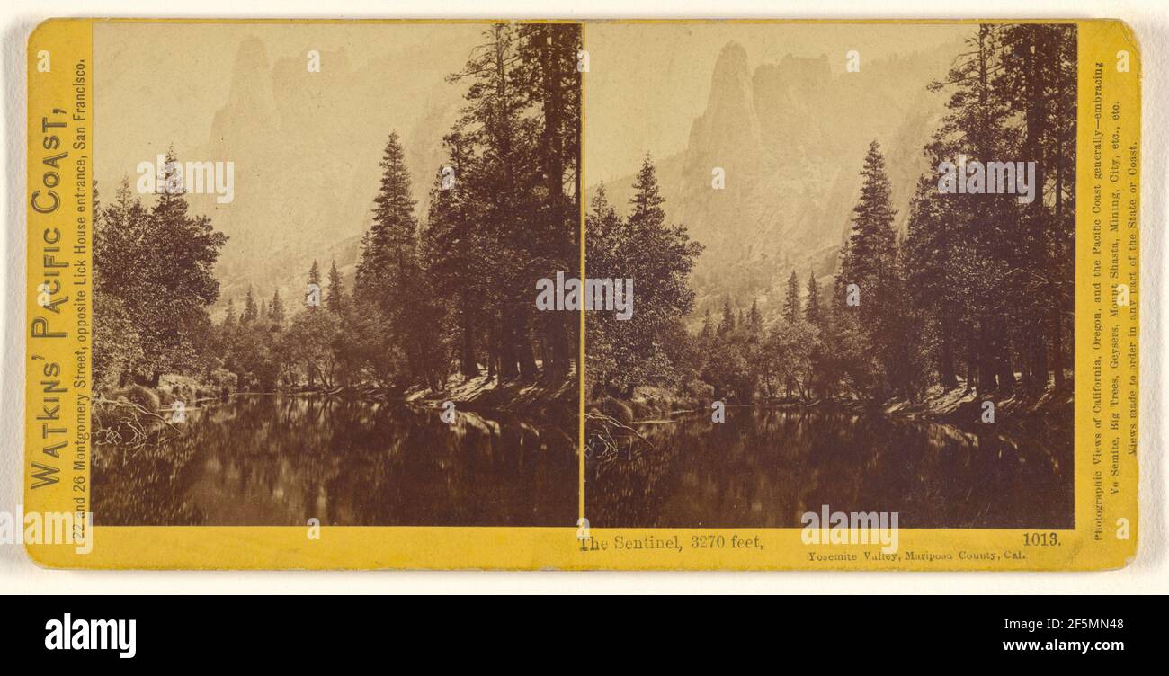 The Sentinel, 3270 feet, Yosemite Valley, Mariposa County, Cal.. Carleton Watkins (American, 1829 - 1916) Stock Photo