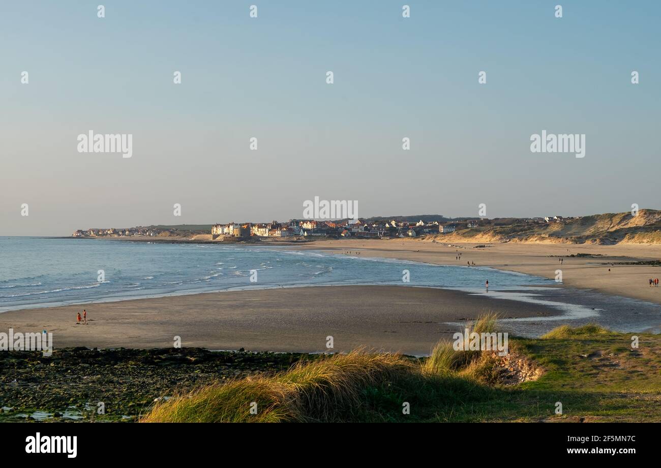 Scenic view of the French Opal Coast outside of Wimereux Stock Photo
