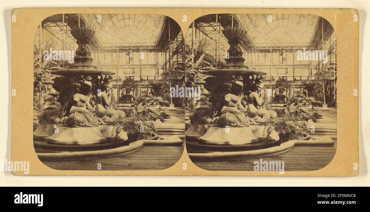 Crystal Palace. Monti's Fountain, At The North End.. London Stereoscopic Company (active 1854 - 1890) Stock Photo