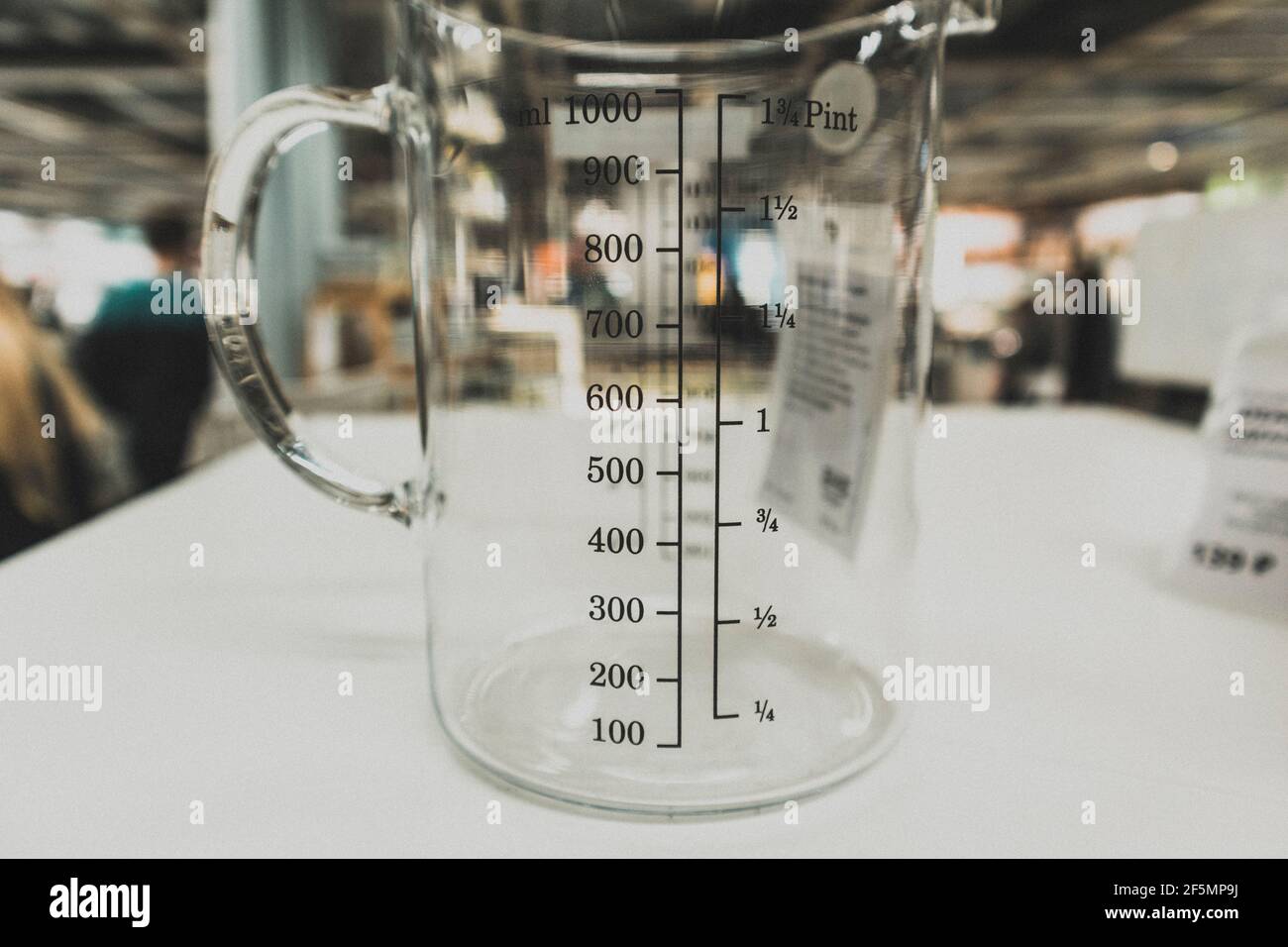 Measuring Glass Cup Of Millilitres Pint Litre Chemistry Cooking Liquid Stock Photo Alamy