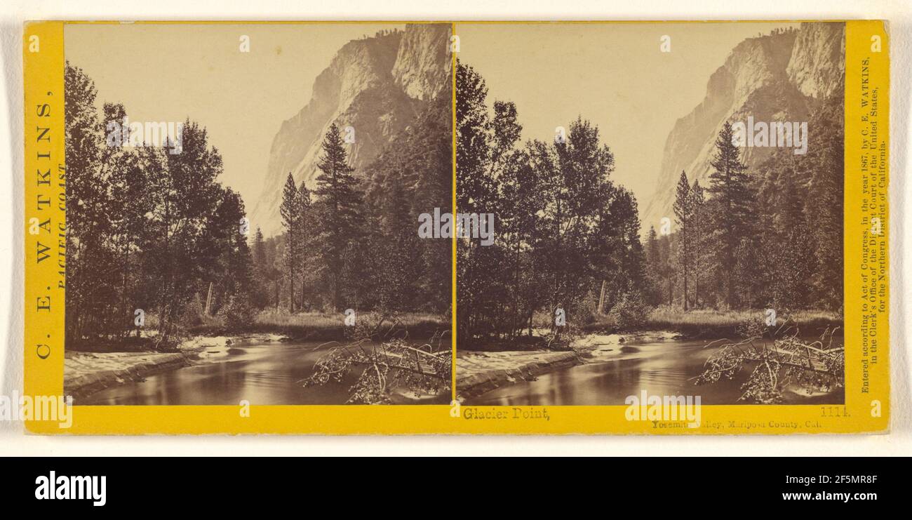 Glacier Point, Yosemite Valley, Mariposa County, Cal.. Carleton Watkins (American, 1829 - 1916) Stock Photo