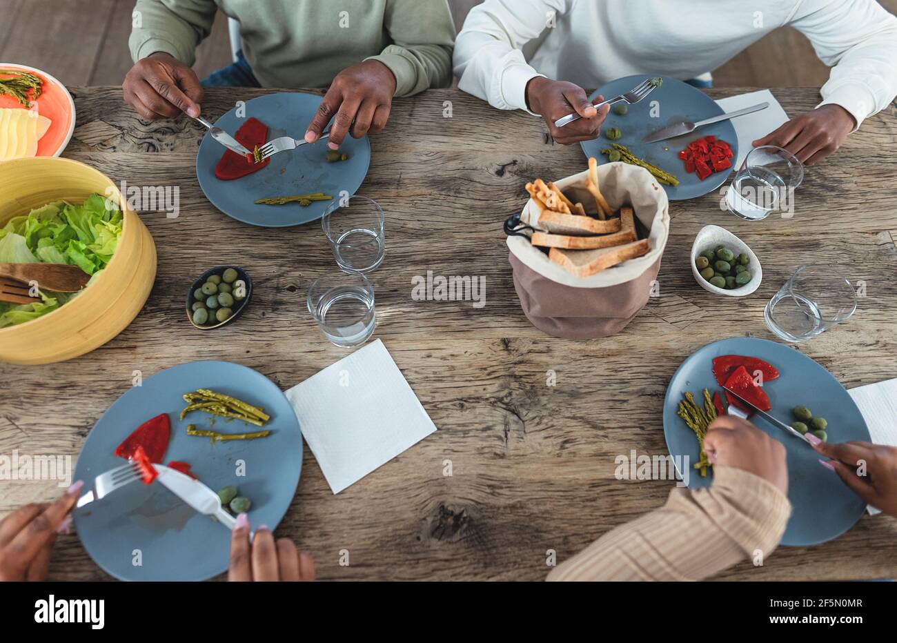 African family eating healthy meal hi-res stock photography and images