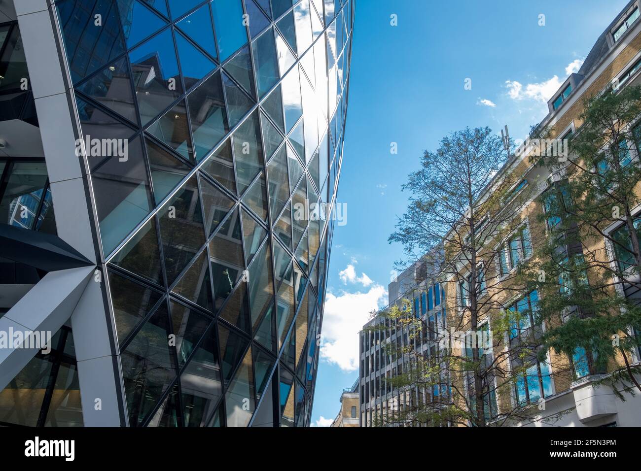 Close up of The Gherkin in the financial district, London, England Stock Photo