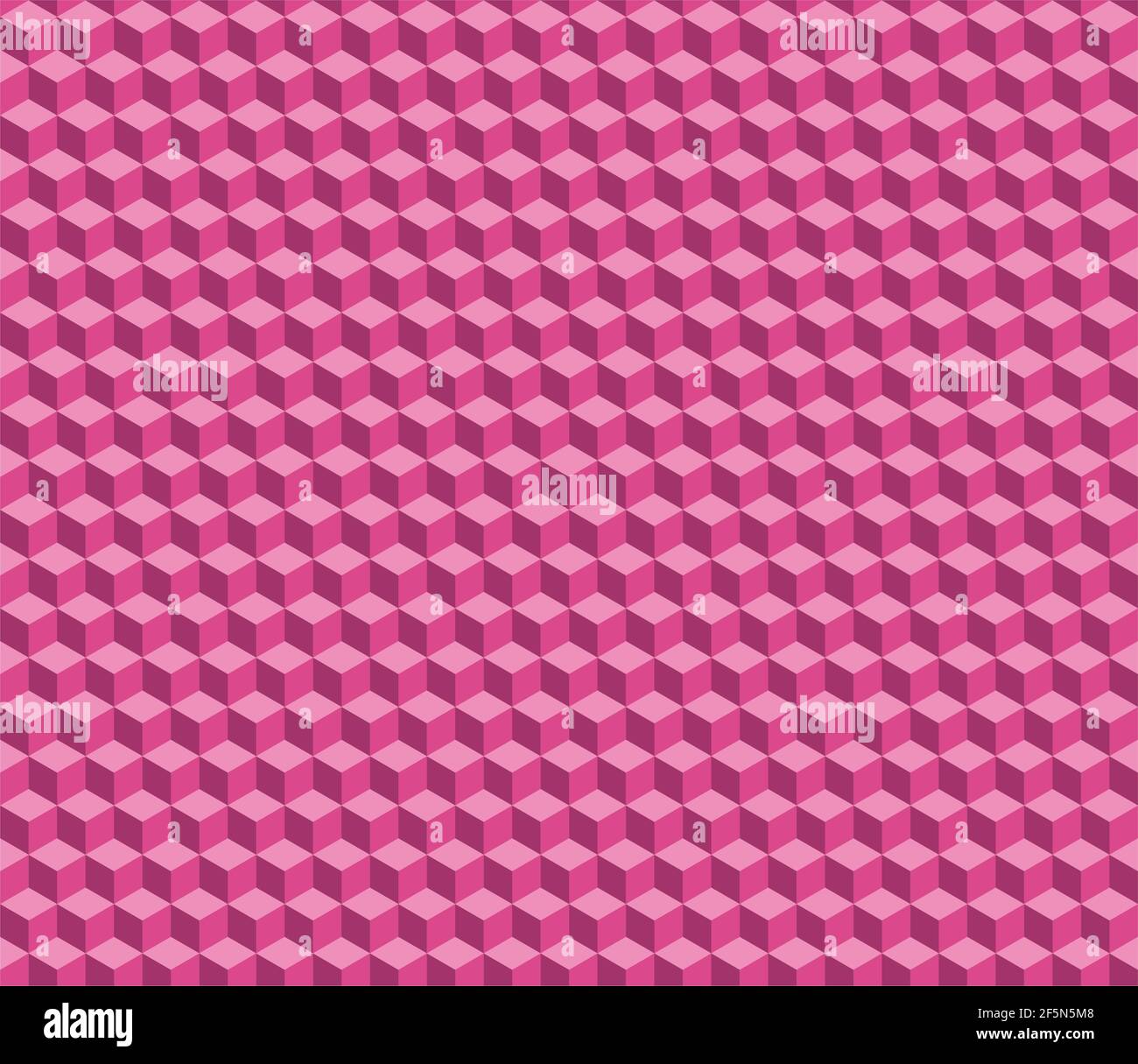 Vector isometric pattern. Pink cubes. Bright monochrome geometric ...