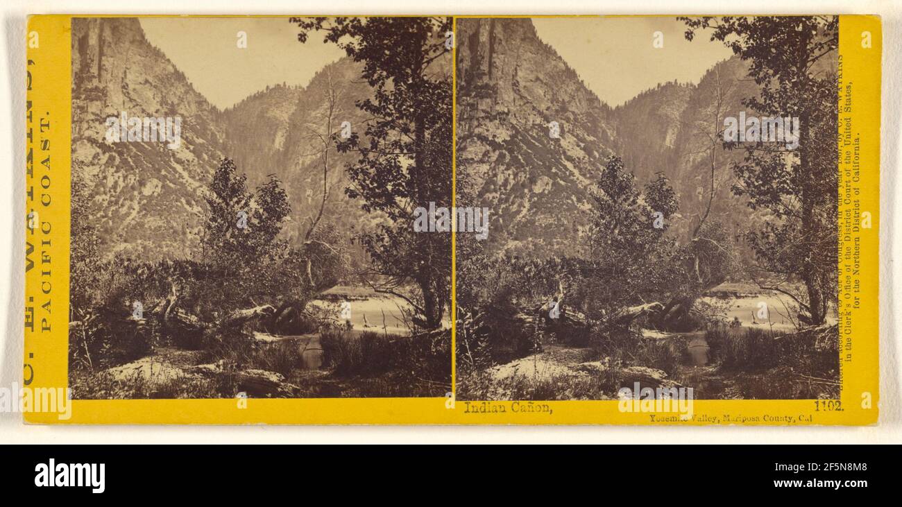 Indian Canon, Yosemite Valley, Mariposa County, Cal.. Carleton Watkins (American, 1829 - 1916) Stock Photo