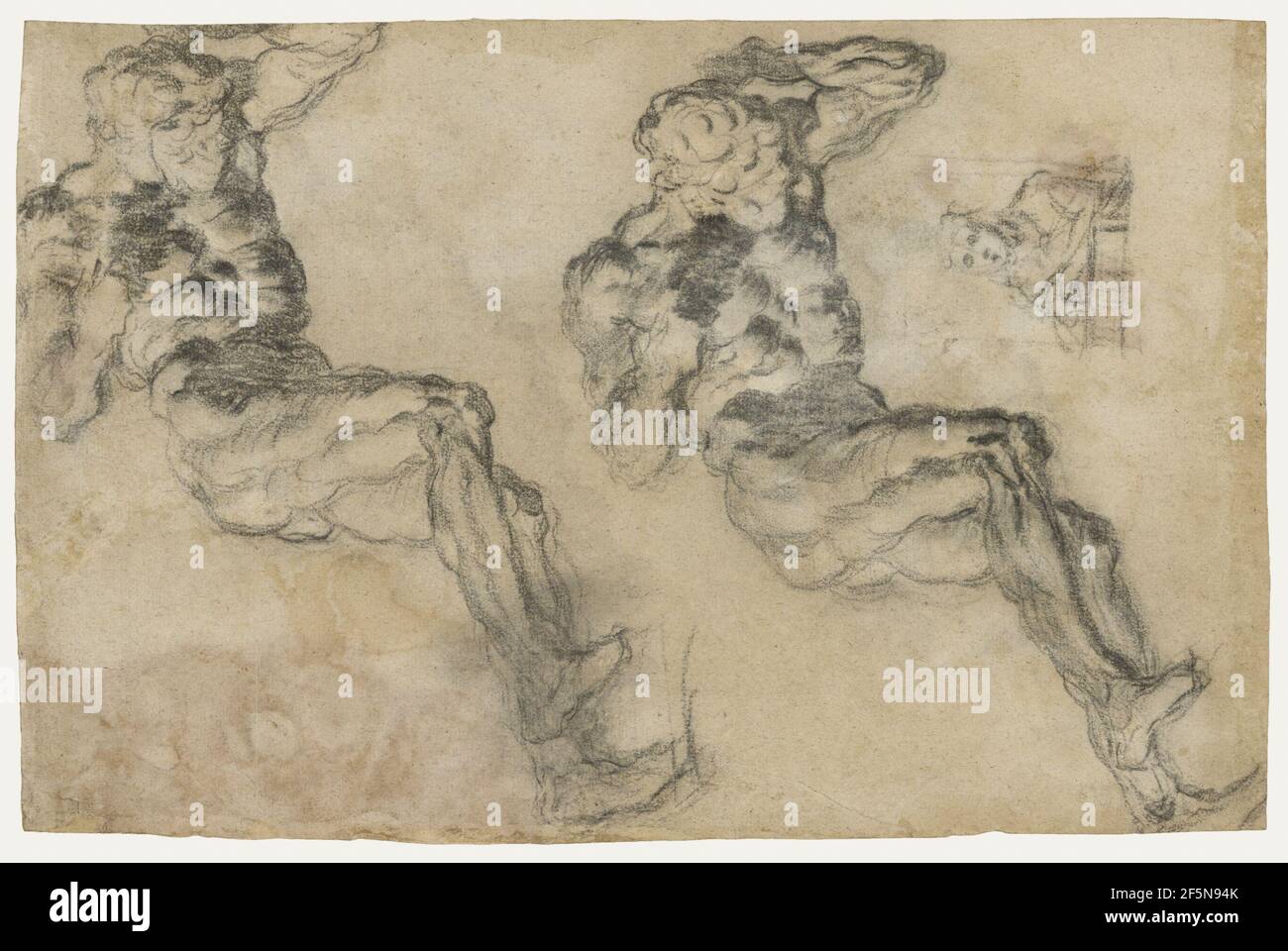 Studies of a Statuette of Atlas (recto); Studies of a Statuette of Atlas and a Figure Praying (verso). Jacopo Tintoretto (Jacopo Robusti) (Italian, 1518/1519 - 1594) Stock Photo