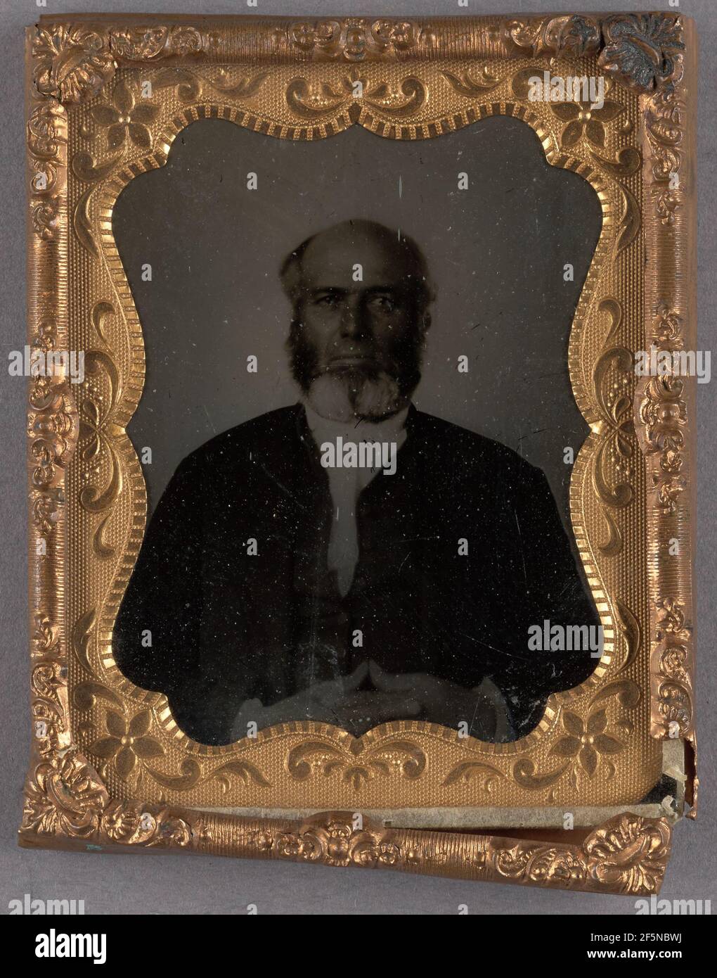 Portrait of a Seated Man with Beard and White Chin Whiskers. Unknown maker, American Stock Photo