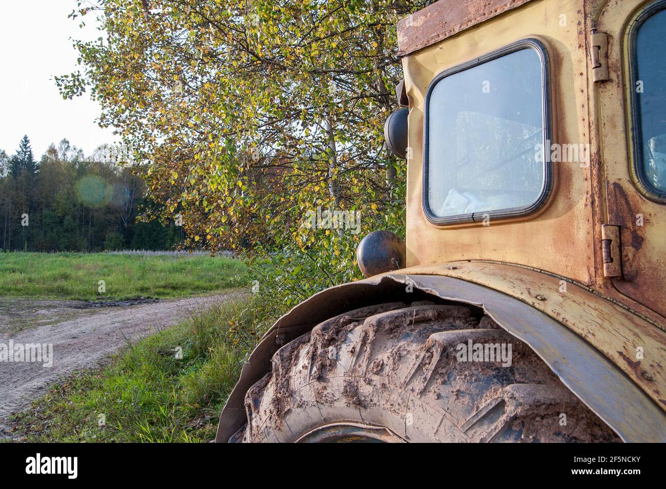 Old yellow tractor Stock Vector by ©kokandr 5621800