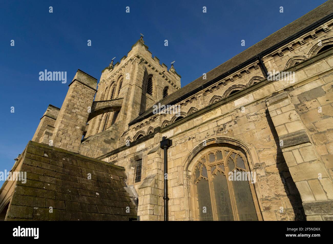 St Hilda's Church on Hartlepool's Headland, a Grade 1 listed, 12th / 13th century Early English parish church. Stock Photo