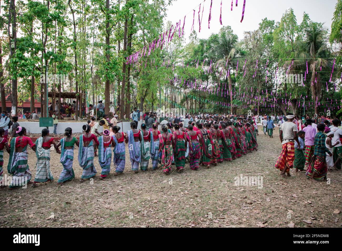 Tribals celebrating Baha Bonga festival in Jamshedpur State of India. (Photo by Rohit Shaw/Pacific Press) Stock Photo