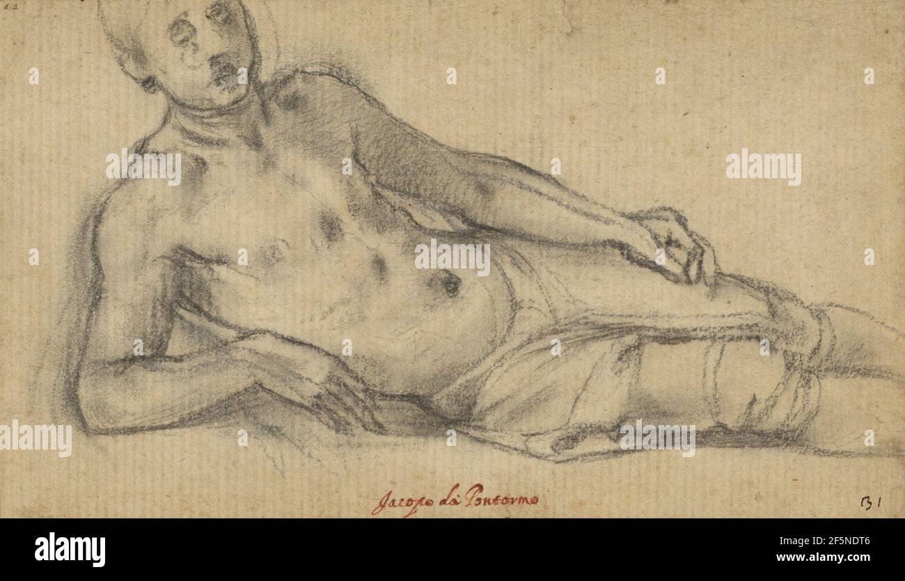 Reclining Youth. Pontormo (Jacopo Carucci) (Italian (Florentine), 1494 - 1557) Stock Photo