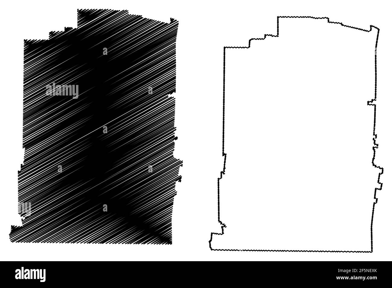 Lawrence County, State of Tennessee (U.S. county, United States of America, USA, U.S., US) map vector illustration, scribble sketch Lawrence map Stock Vector