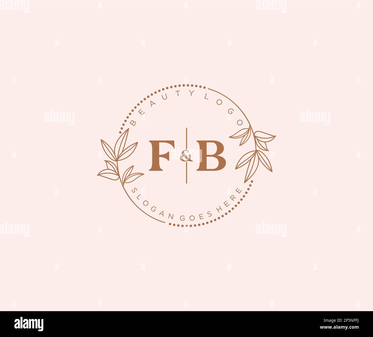 FB letters Beautiful floral feminine editable premade monoline logo ...