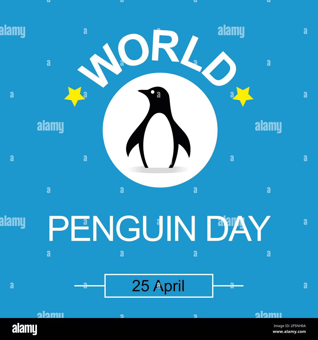 WORLD PENGUIN DAY. April 25. Template for background, banner, card, poster with text inscription