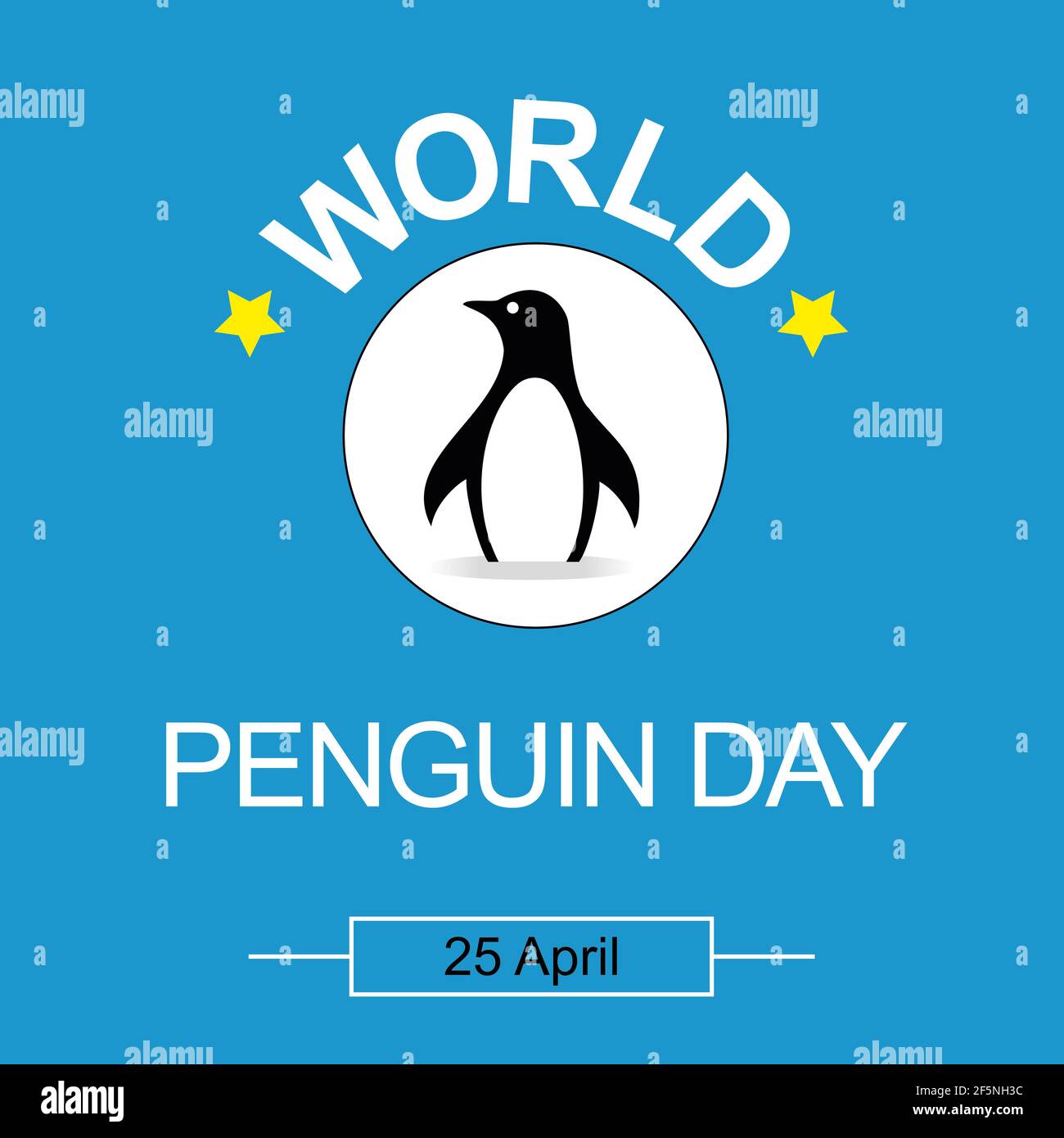 WORLD PENGUIN DAY. April 25. Template for background, banner, card, poster with text inscription
