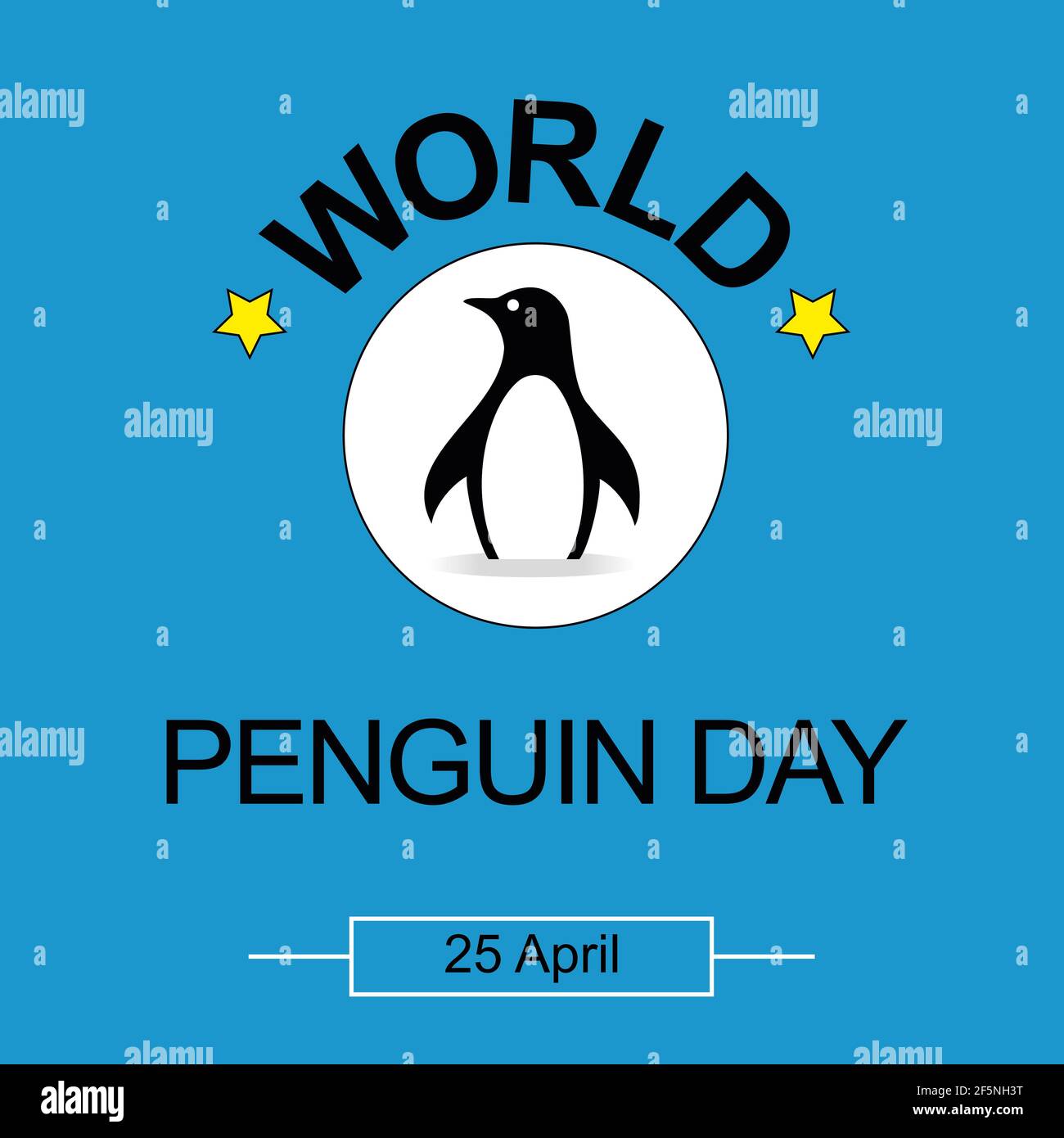 WORLD PENGUIN DAY. April 25. Template for background, banner, card