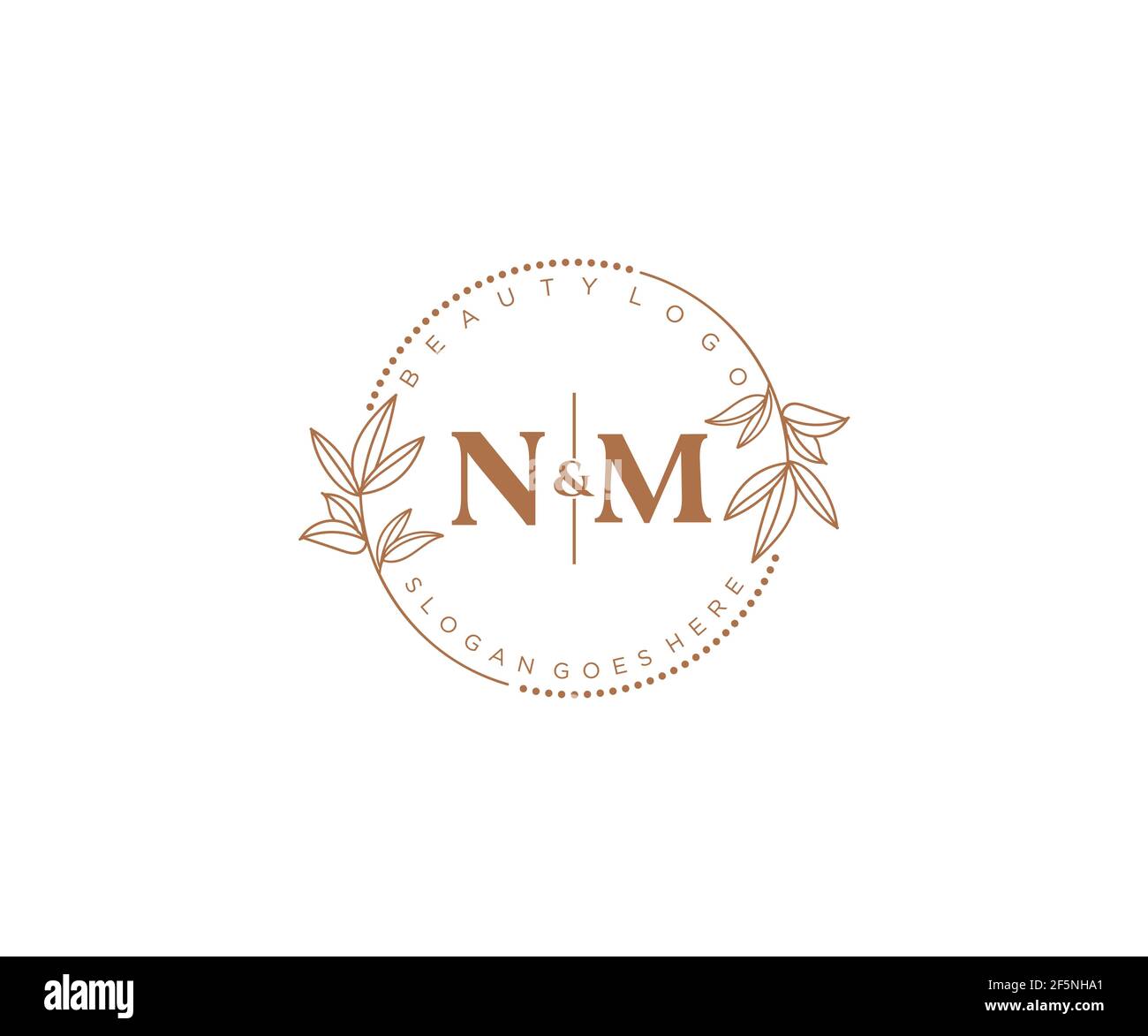 NM letters Beautiful floral feminine editable premade monoline logo  suitable for spa salon skin hair beauty boutique and cosmetic company Stock  Vector Image & Art - Alamy