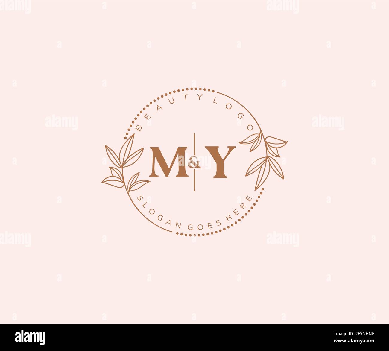 MY letters Beautiful floral feminine editable premade monoline logo ...