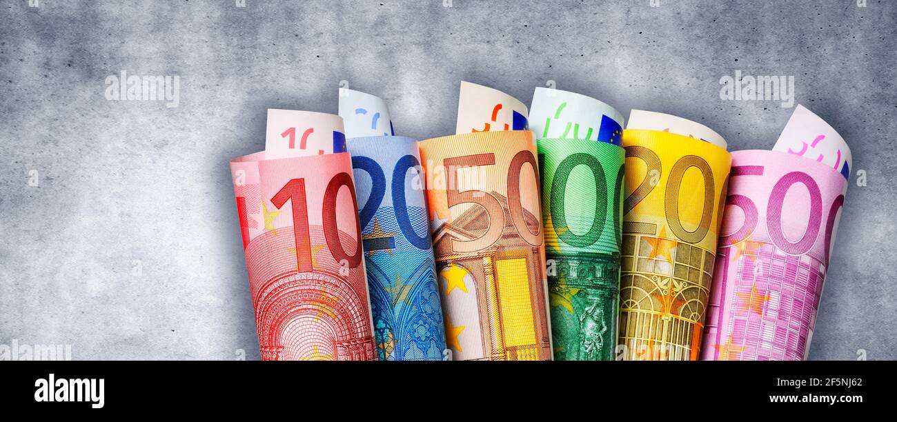 verschiedene Euro Geldscheine Stock Photo