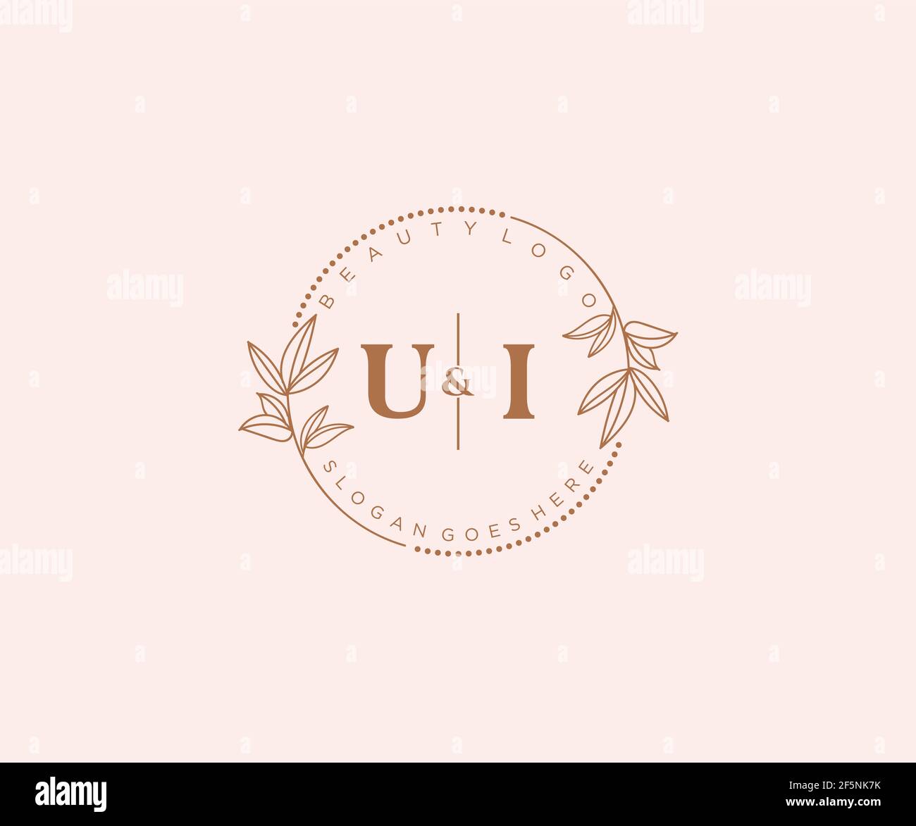 UI letters Beautiful floral feminine editable premade monoline logo ...