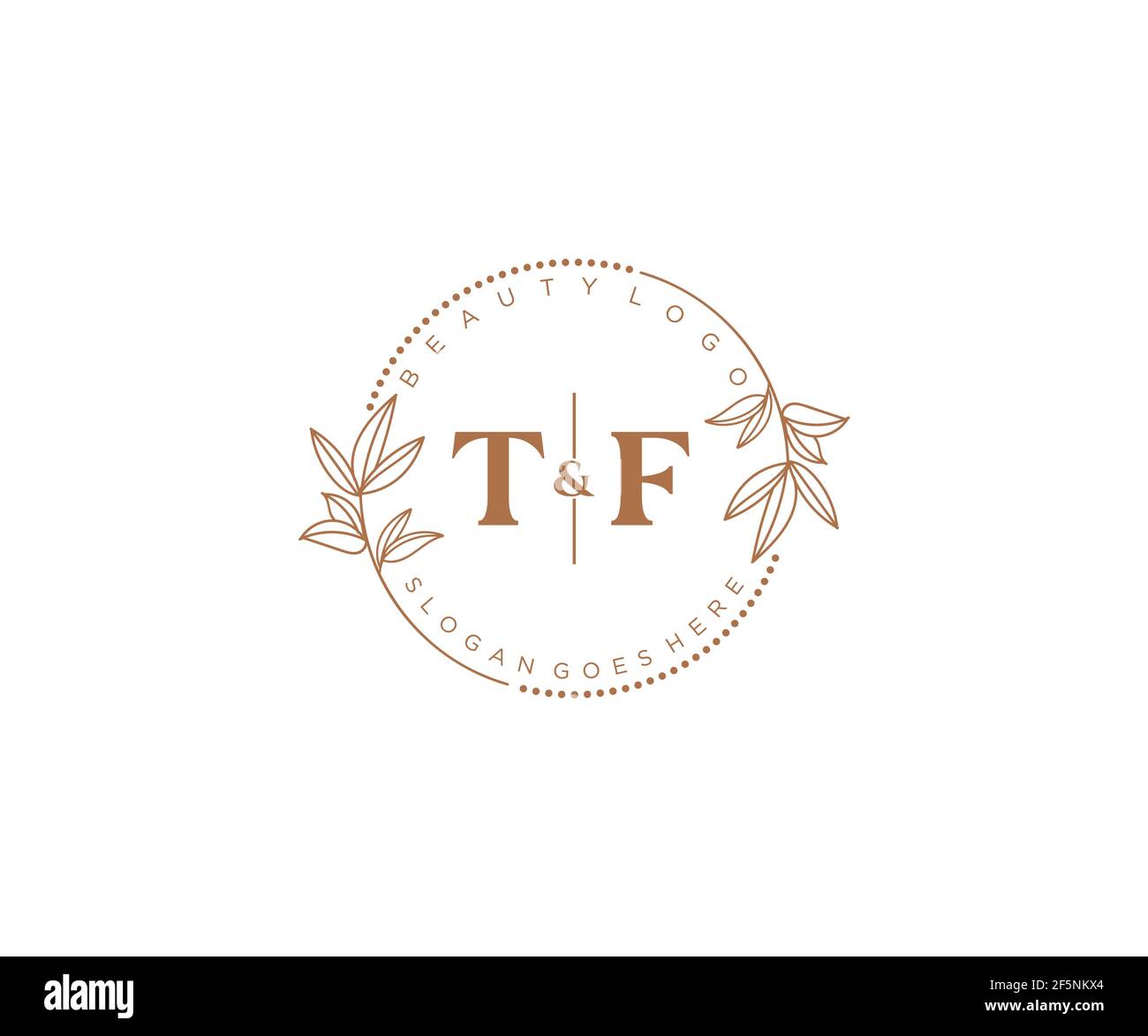 TF letters Beautiful floral feminine editable premade monoline logo ...