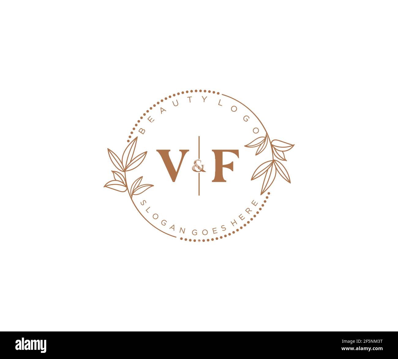VF letters Beautiful floral feminine editable premade monoline logo ...