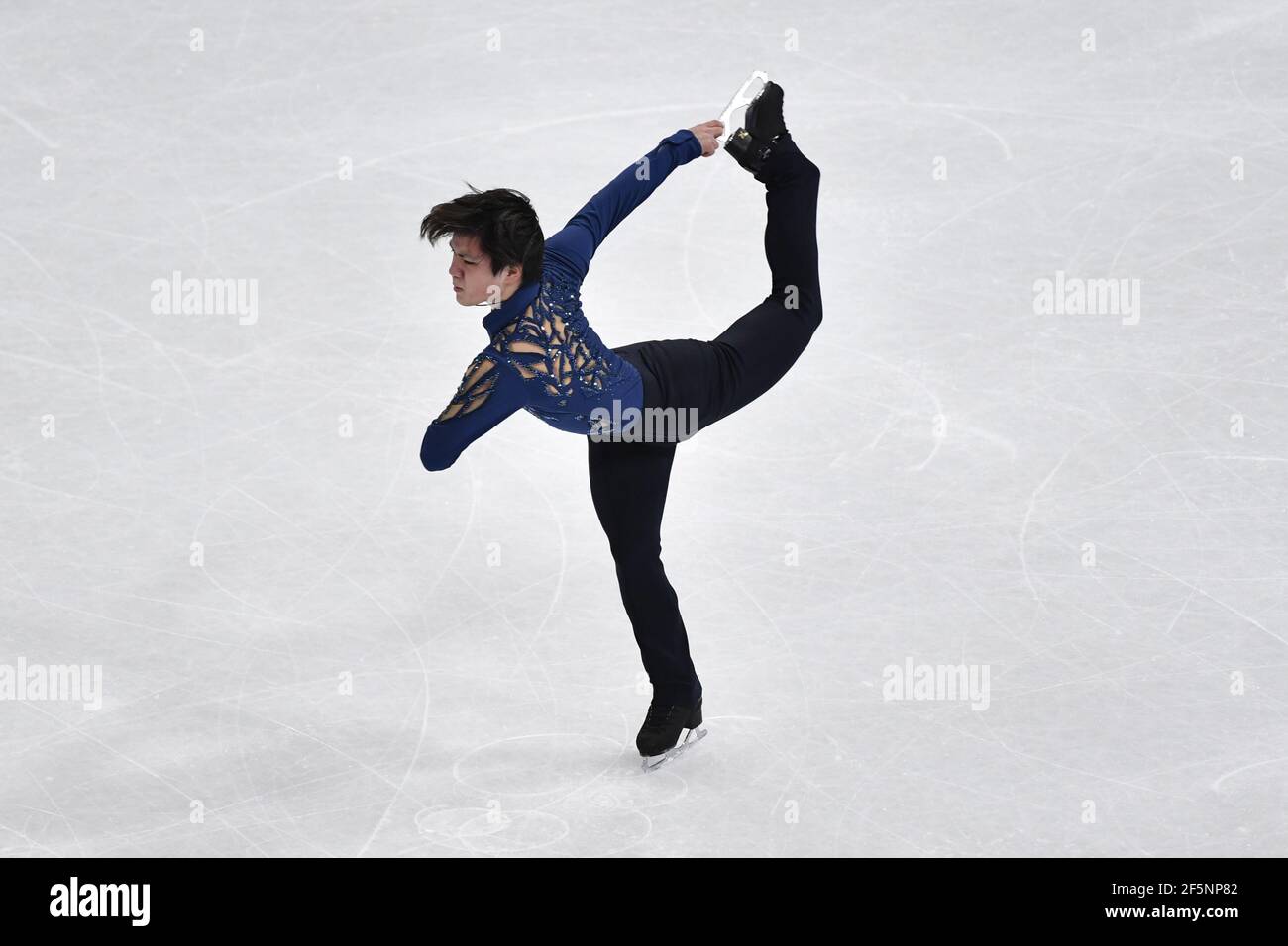 Shoma Uno of Japan performs during the men's free skating at the ISU