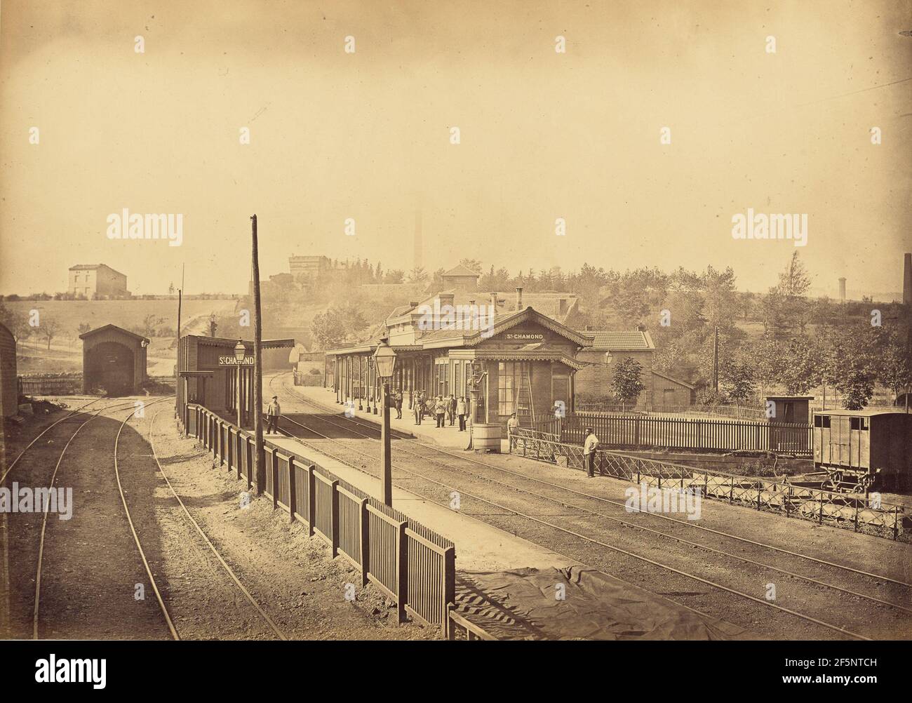 Station de Saint-Chamond. Auguste Hippolyte Collard (French, 1812 - 1885/1897) Stock Photo