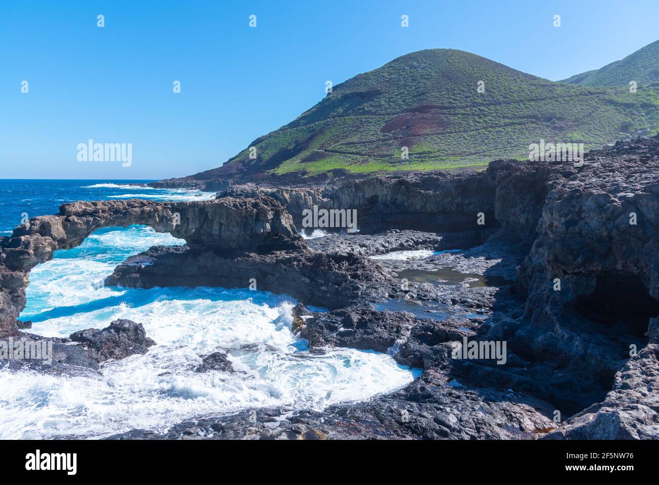 Stone arch at Charco Manso at El Hierro island at Canary islands, Spain  Stock Photo - Alamy