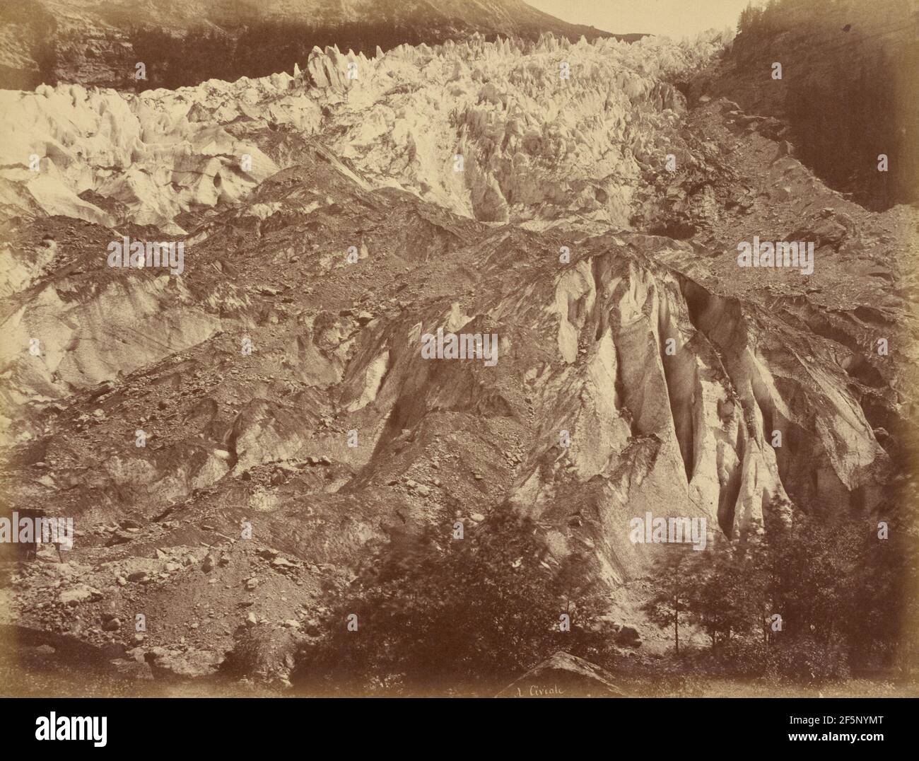 Glacier Inférieur de Grindelwald. Aimé Civiale (French, 1821 1893