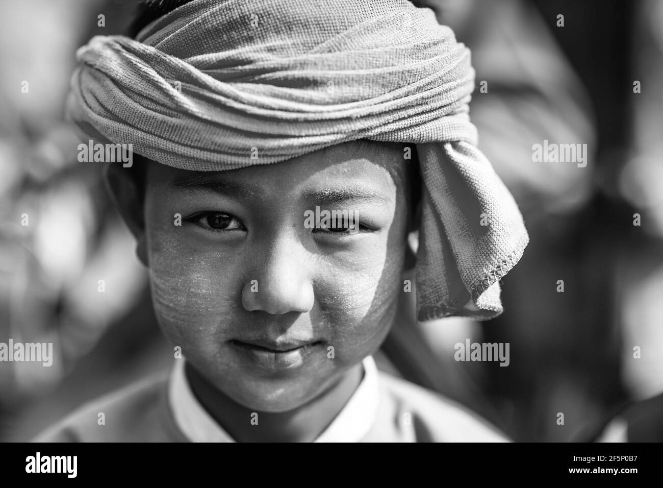 A Danu Ethnic Minority Child In Traditional Costume At The Annual Pindaya Cave Festival, Pindaya, Shan State, Myanmar. Stock Photo