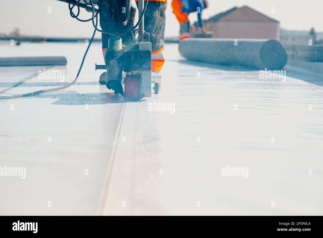 Waterproofing and insulation at construction site, waterproofing