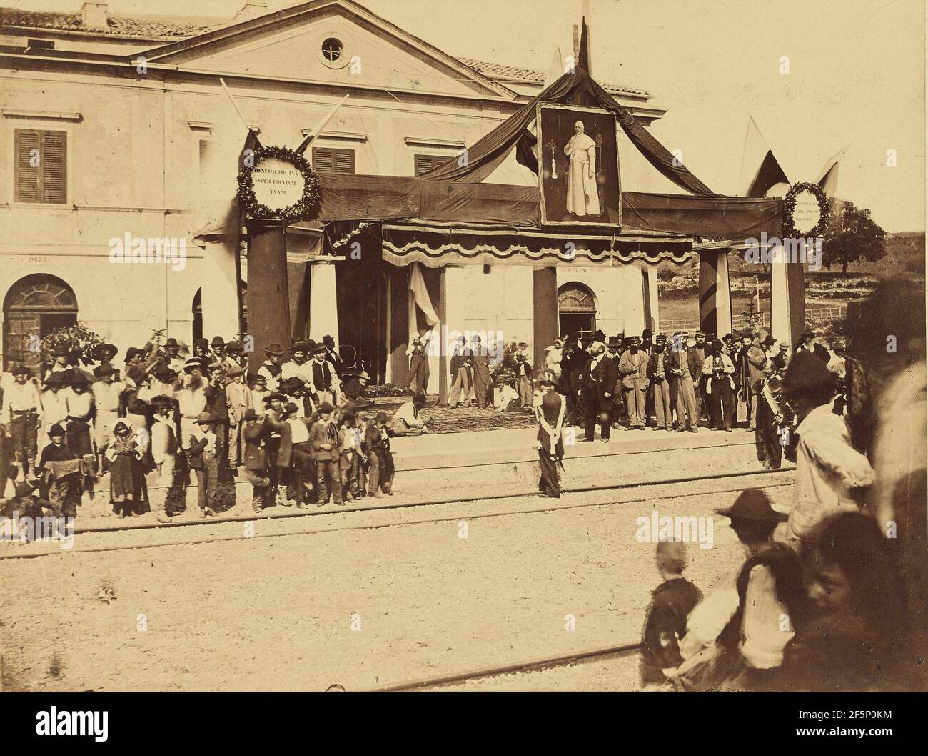 Inauguration de la gare du Ceccano. Altobelli & Molins (Italian, active until 1865) Stock Photo