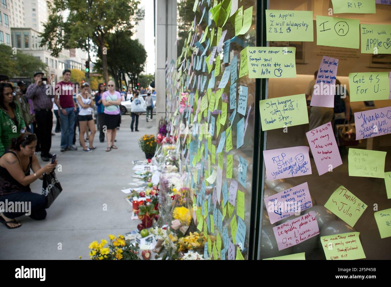 Memorial and Offerings to Apple cofounder Steve Jobs after his death