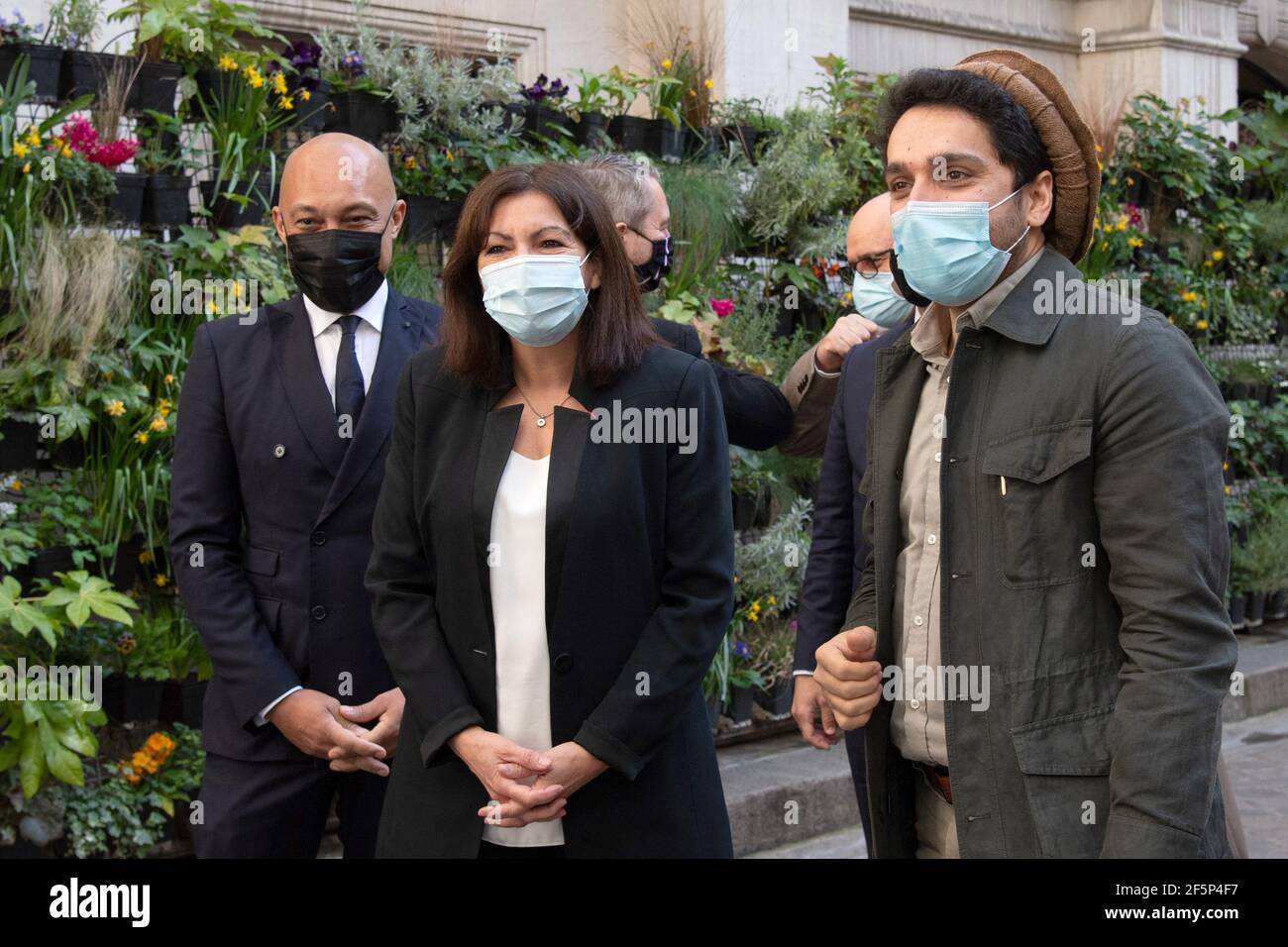 France 27th Mar 2021 Mayor Of Paris Anne Hidalgo Received Ahmad Massoud Son Of Late Afghan Commander Ahmad Shah Massoud At The Paris Town Hallparis France On March 27 2021 Photo By