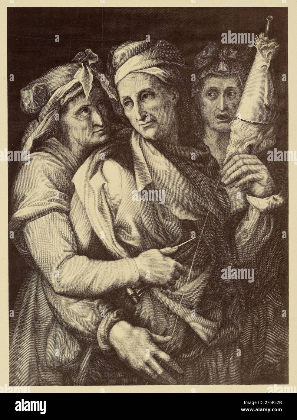 Drawing of three women. Fratelli Alinari (Italian, founded 1852) Stock Photo