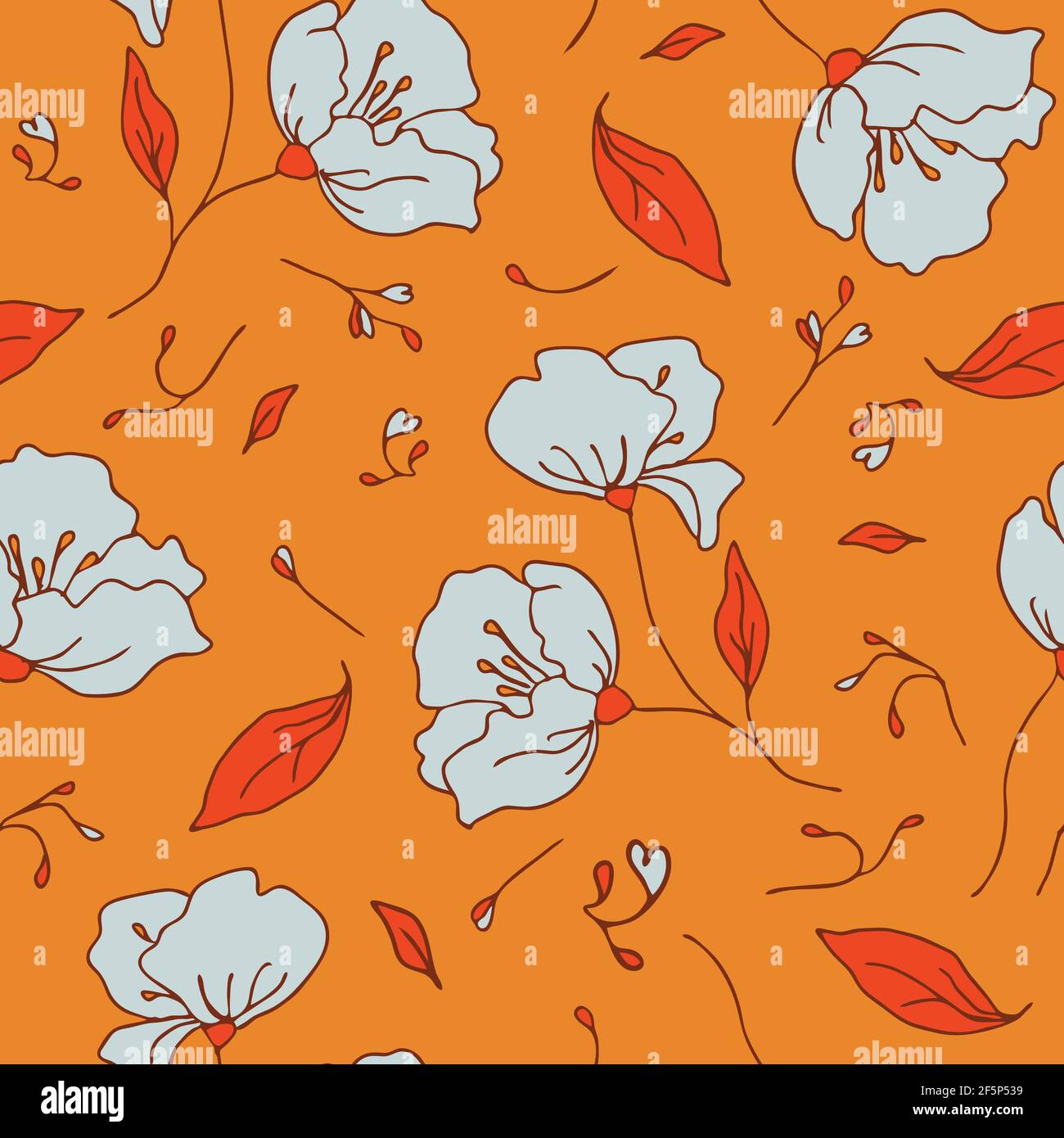 Orange Floral Wallpaper Stock Illustrations  112086 Orange Floral  Wallpaper Stock Illustrations Vectors  Clipart  Dreamstime